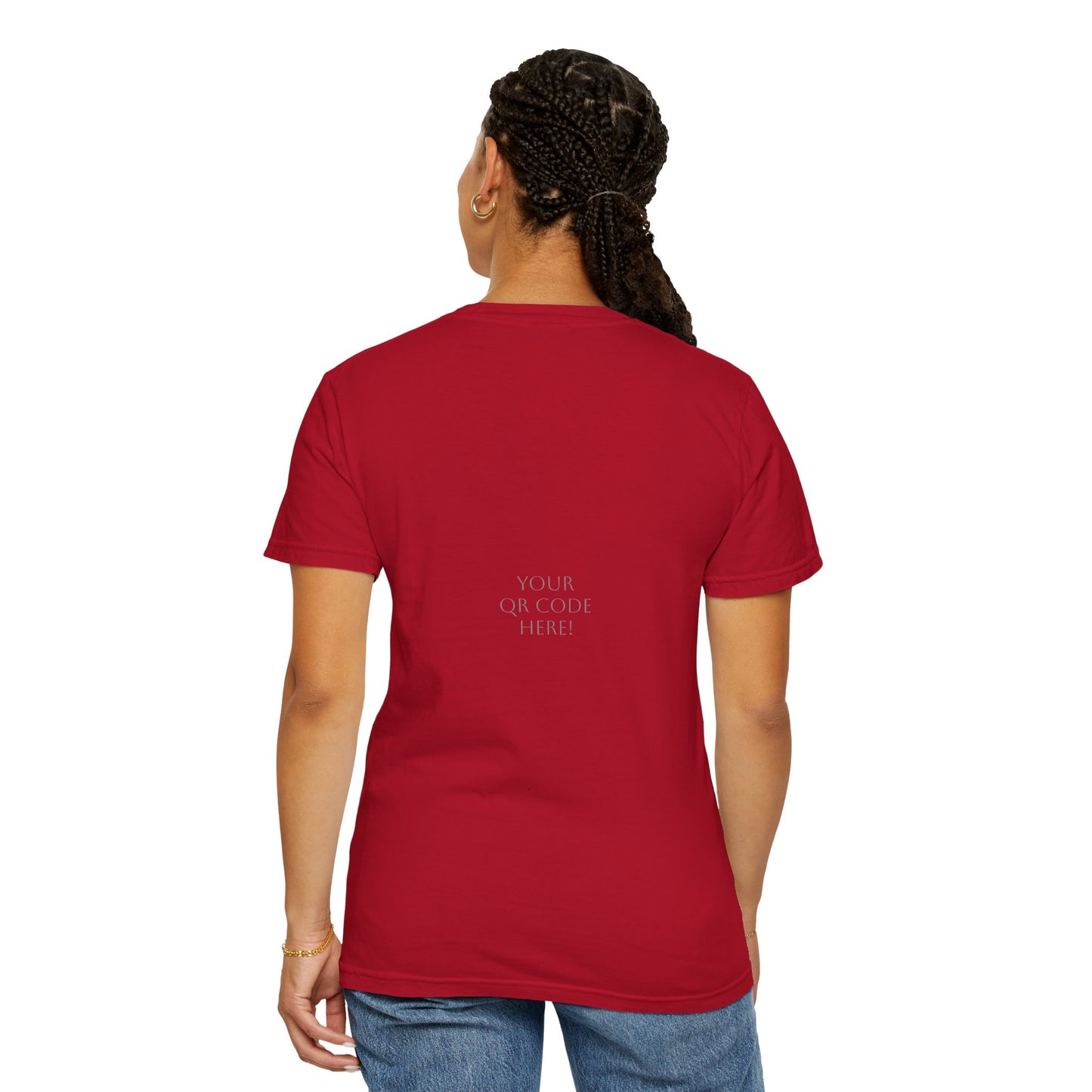 Relaxed Unisex Garment-Dyed T-shirt with your QR Code on BACK